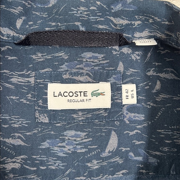 Lacoste short sleeve button down Hawaiian shirt. Size 42 (L) - Picture 7 of 7